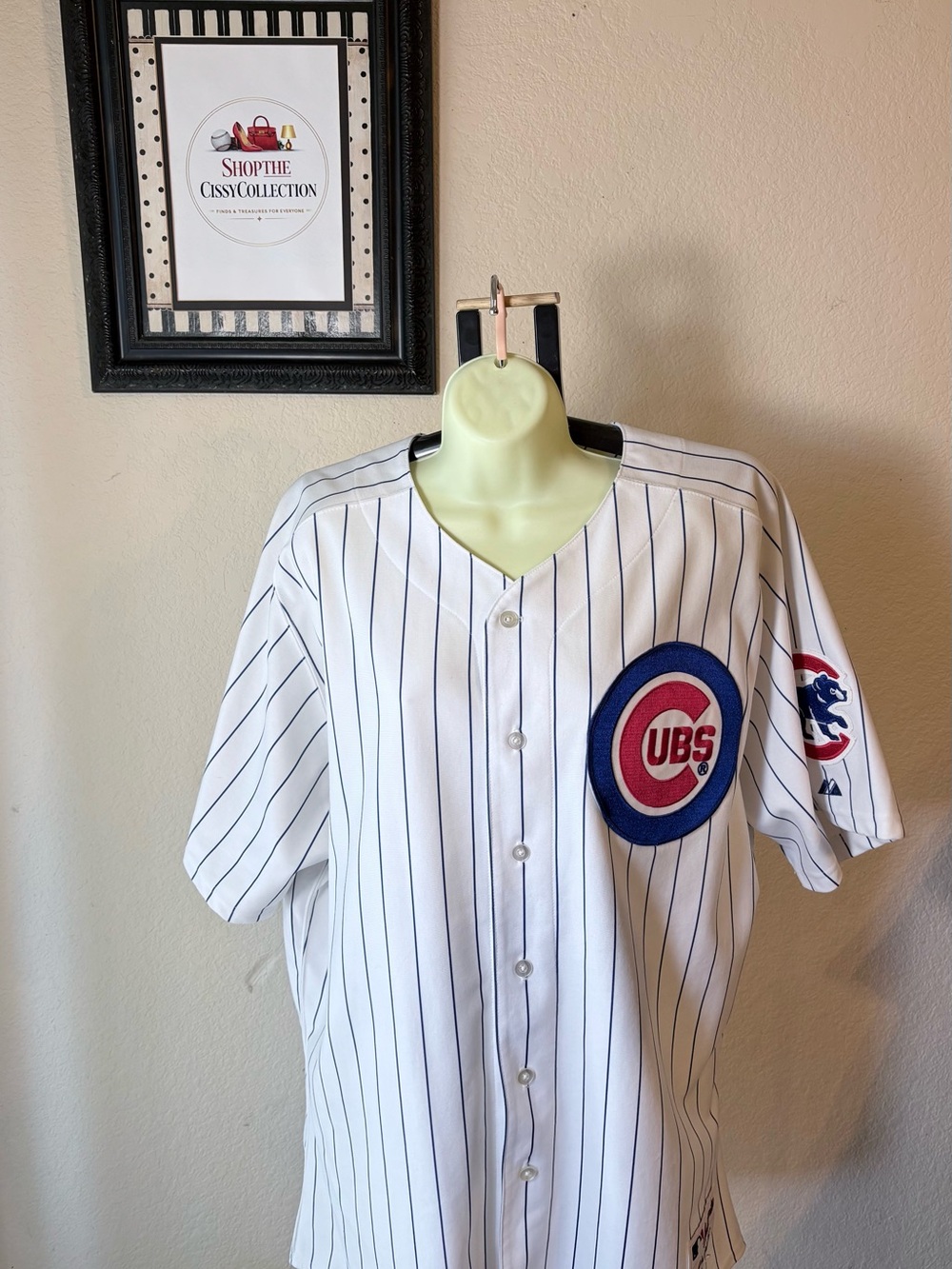 Vintage Majestic Mark Prior #22 Chicago Cubs Pinstripe Jersey MLB Adult Size 56
